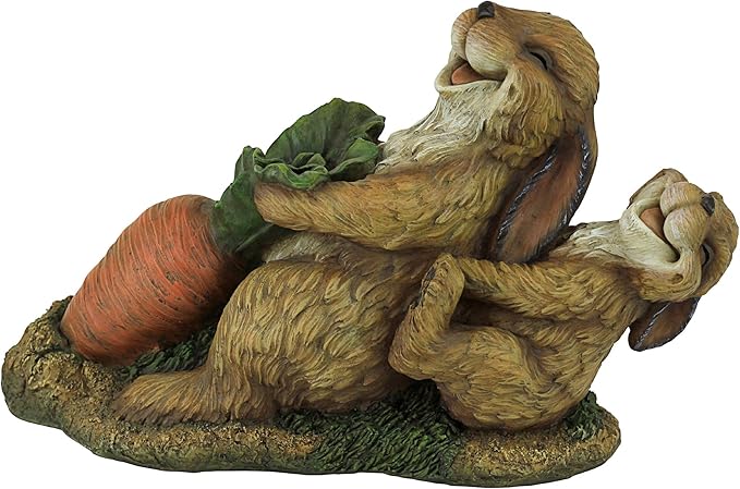 Design Toscano The Carrot Crew Rabbit Statue, Multicolored