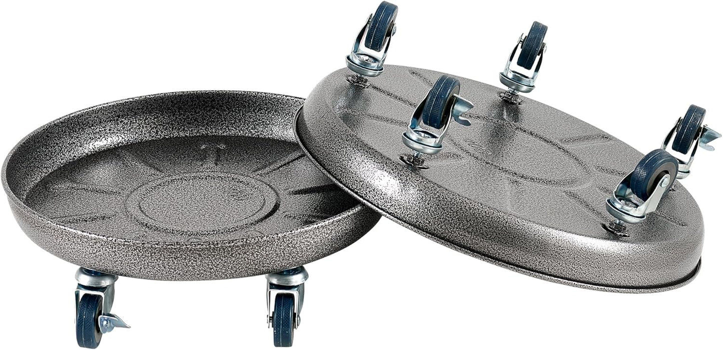 Choclaif Plant Caddy with Wheels,3 Pack Silver Heavy Duty Plant Stand with Universal Wheels,Round Pot Trolley for Indoor Outdoor 16inch