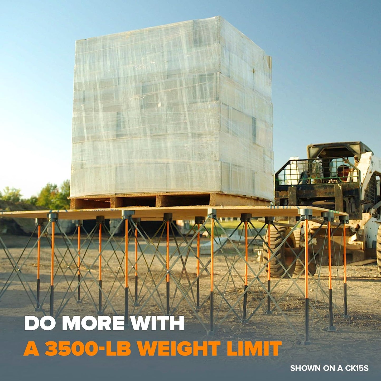 BORA Centipede CT9 36 inch Tall Portable Folding Workstand Workbench with Carry Strap, Collapsible, Construction Table, Support, Sawhorse, 4Ft X 4Ft, 36 inch Work Height, 3500lb Weight Capacity,Orange