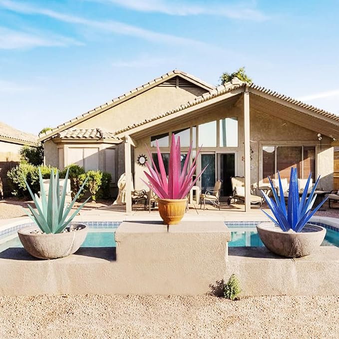 Large Tequila Rustic Sculpture, Rustic Metal Agave Plants for Outdoor Patio Yard, Garden Statue Outdoor Clearance Lawn Ornaments