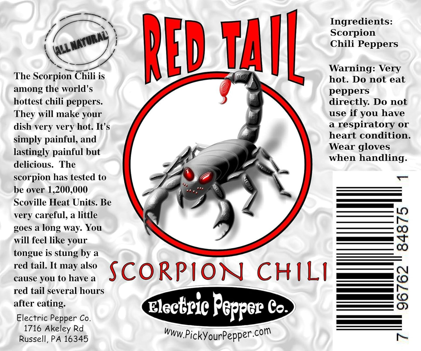 Red Tail Scorpion Chili Peppers 10 Dried Trinidad Seed Pods Plus 2 Free, Hotter than Ghost Pepper