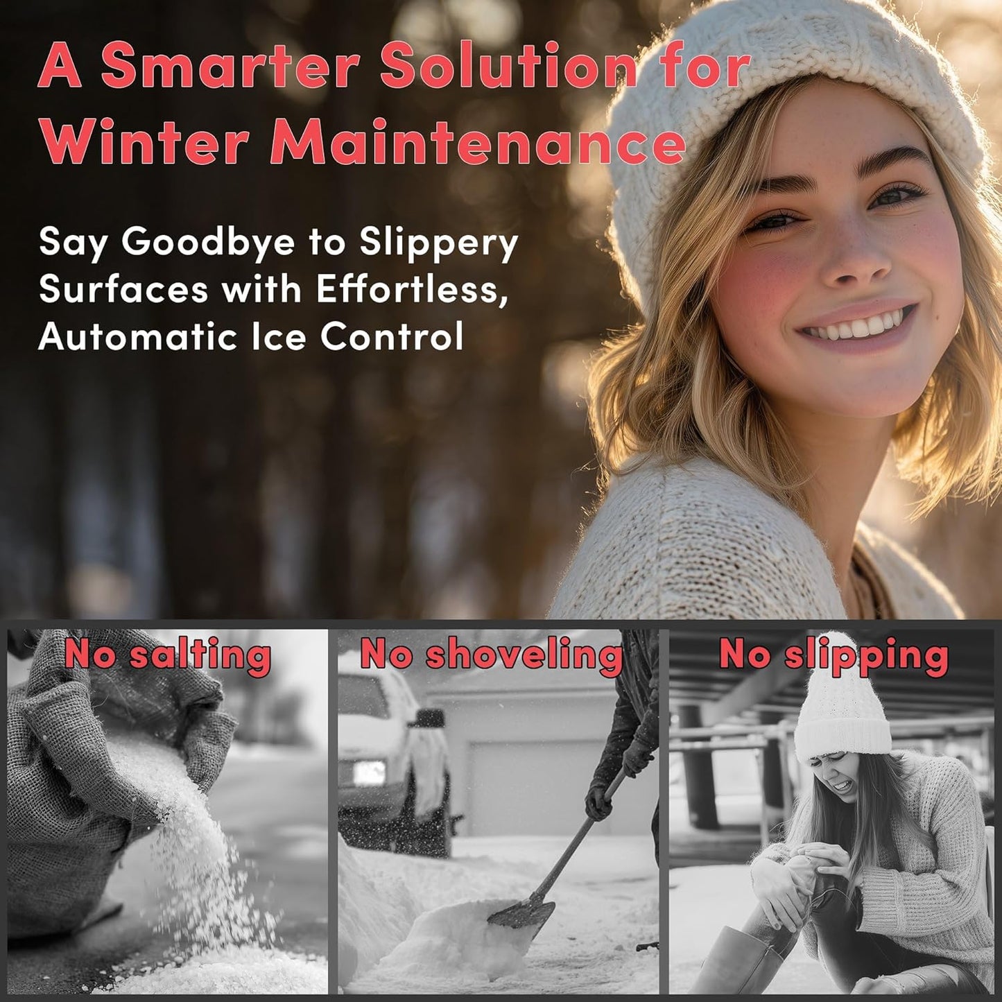 Electric Snow and Ice Melting Underground Cable 63 feet, Covers 21 sqft at up to 38 Watts/sqft, 120V – Radiant Heated Driveways, Walkways, Stairs – Installs Under Concrete, Asphalt, or Pavers