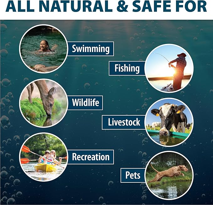 Airmax Pond Dye Packets Nature's Blue Colorant for Large Pond & Lake, Beneficial UV Blocking Color Concentrate, Maintain Clean & Clear Pond, Fish, Bird & Animal Safe, Easy Treatment, 2 Soluble Packets