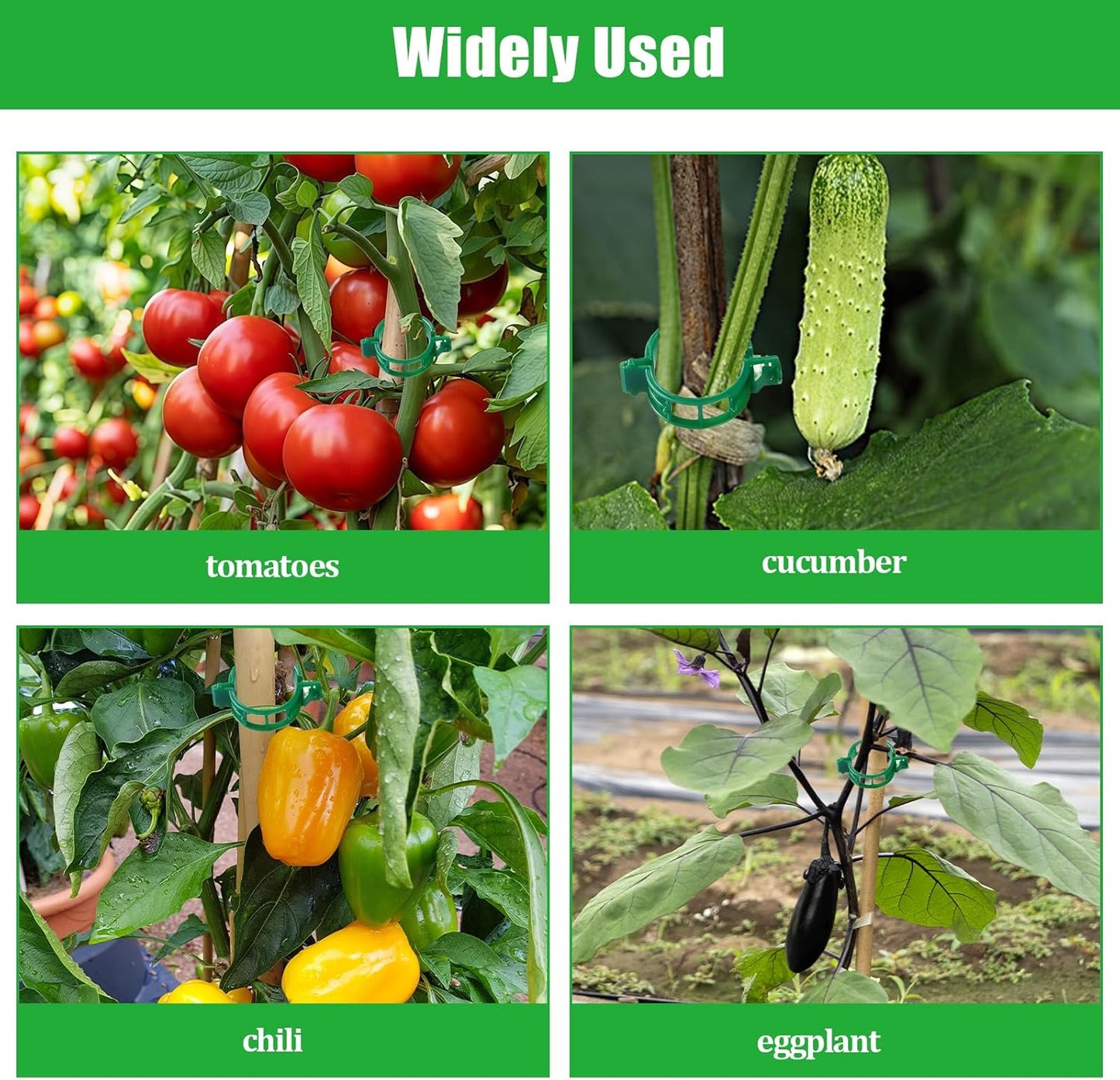 300 PCS Green Plant Fixing Clips,Plant Support Clips, Tomato Clips, Plastic Trellis Clips,Garden Clip for Fixing Stem and Vine