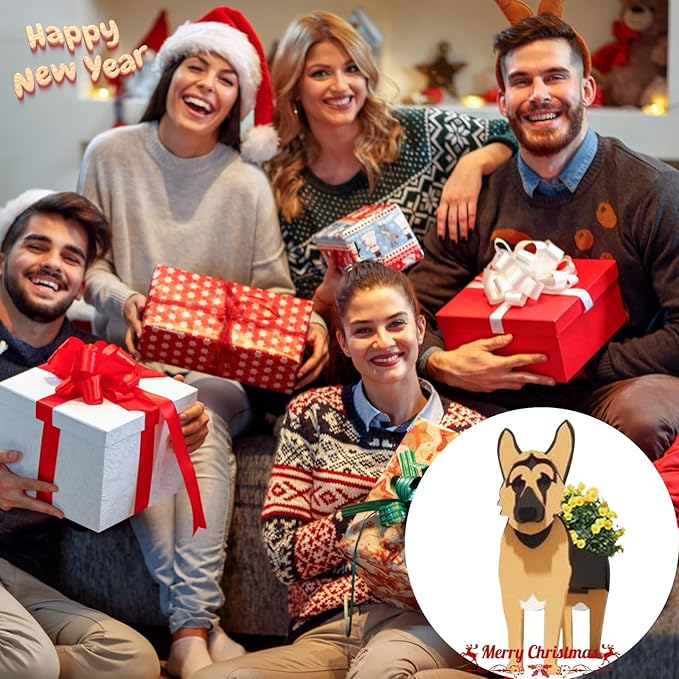 German Shepherd Dog Planter Plant Pots,Cute Garden Dog Flower Planter,Large Dog Planters Birthday Gifts for Women,Office,Indoor/Outdoor Decor（9.84 * 6.77 * 17in）