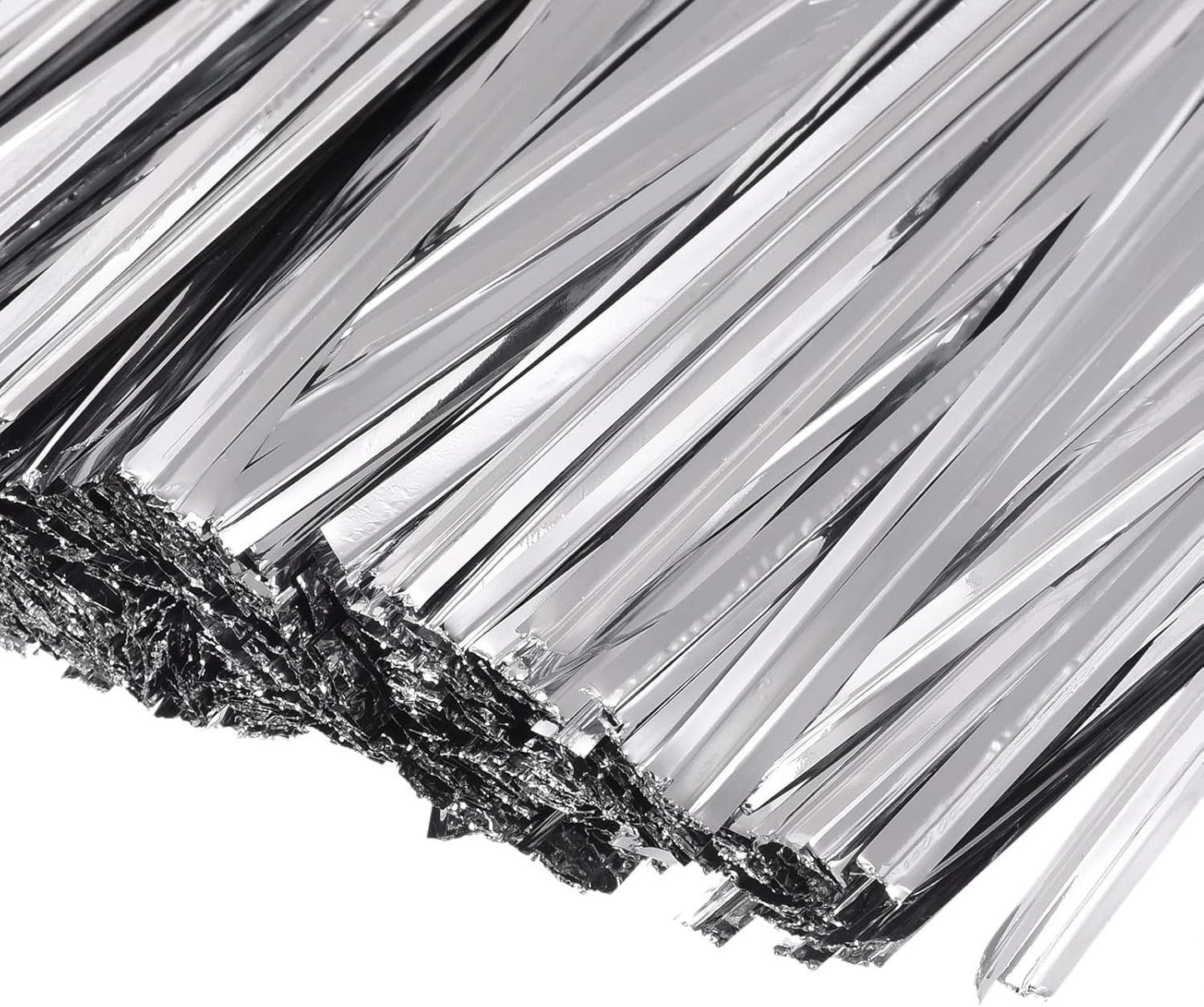 MECCANIXITY Foil Twist Ties 3" 8cm Metallic Plastic Closure Tie for Tying Bread, Candy, Cookies, Gift Bags Arts Crafts Ties Silver Tone Pack of 750