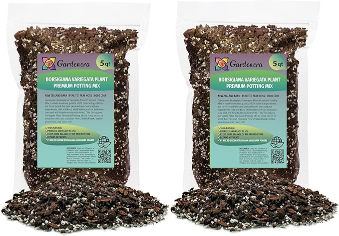 Monstera Borsigiana Planting Mix - Promotes Steady Growth and Vibrant Leaves - 10 Quart (2 Bags of 5 Quart)