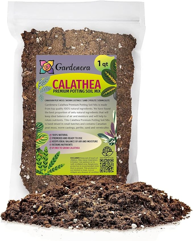 Premium Calathea Plant Potting Mix - Crafted for Vibrant Growth and Striking Foliage - 1 Quart