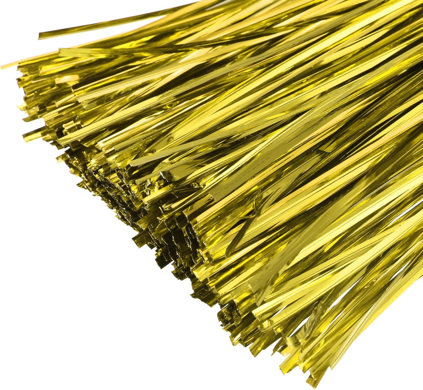 MECCANIXITY Foil Twist Ties 3" 8cm Metallic Plastic Closure Tie for Tying Bread, Candy, Cookies, Gift Bags Arts Crafts Ties Gold Tone Pack of 750