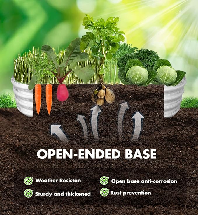 Raised Garden Bed, 2 Pcs 5×3×1ft Outdoor Galvanized Planter Boxes, Galvanized Garden Beds Outdoor with Metal Plant Stakes, Large Raised Garden Stock Tank, Garden Beds Outdoor for Vegetables