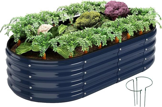 Raised Garden Beds Outdoor Galvanized Planter Raised Garden Bed 4x2x1ft Flower Garden Bed