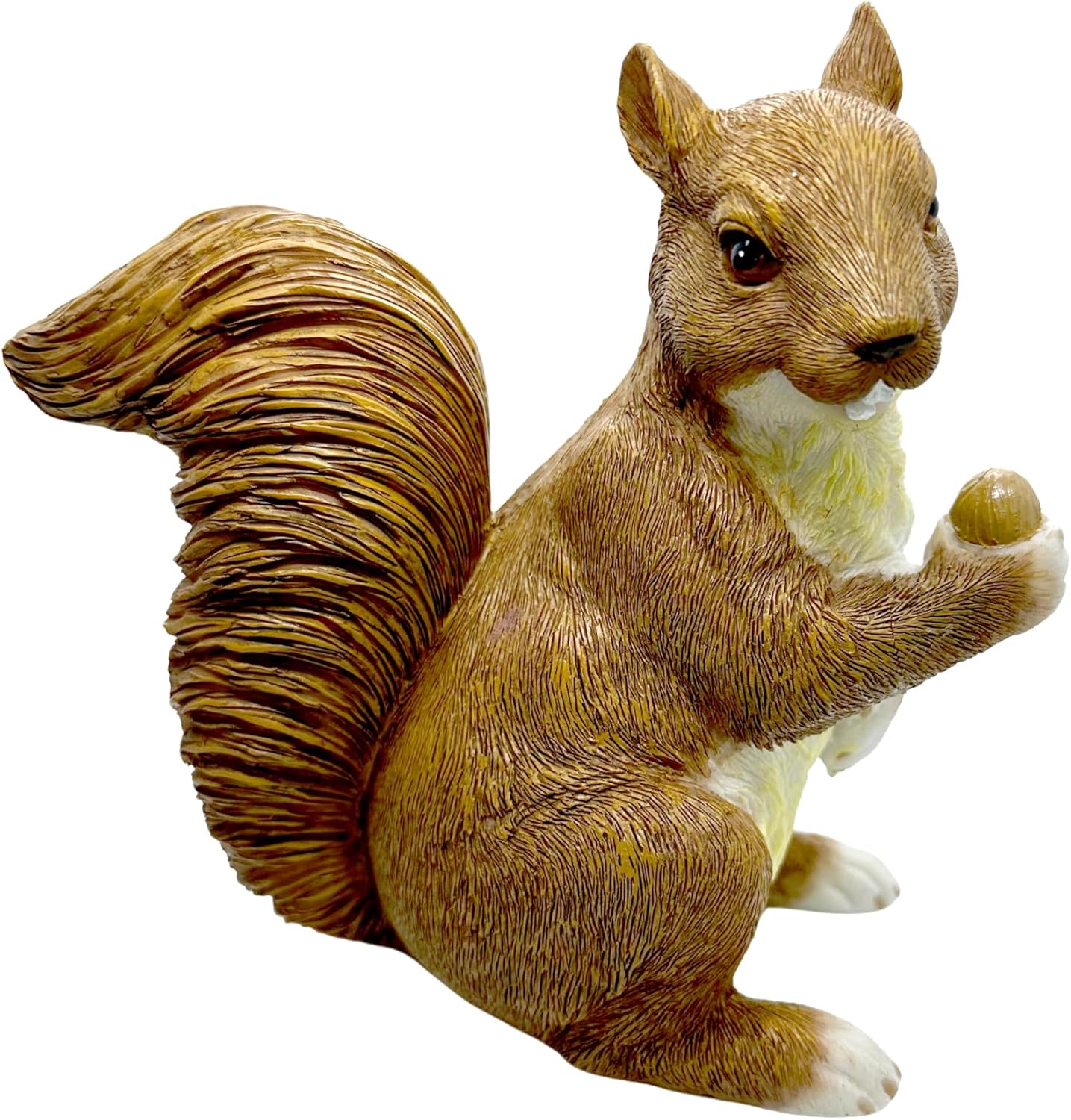 Garden Decor Polyresin Squirrel Statue with Acorn Statue - Charming Outdoor Decoration Ornament for Patio, Lawn, or Yard - Ideal for Garden Decor Enthusiasts and Nature Lovers