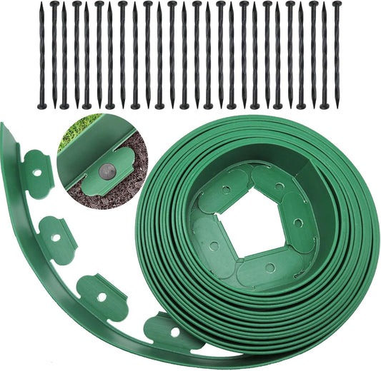 Landscape Edging, Garden Edging Border, Flower Bed Edging Borders Lawn Edging Borders Landscape Edging Border Garden Edging Border Wild Flower Garden Border Paver Edging (Green-66ft)