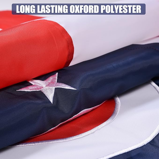 Ohio State Flag 5x8 Ft, Deluxe Embroidered Heavy Duty Polyester Durable OH Outside Flags, Indoor/Outdoor, Sewn Stripes and Brass Grommets