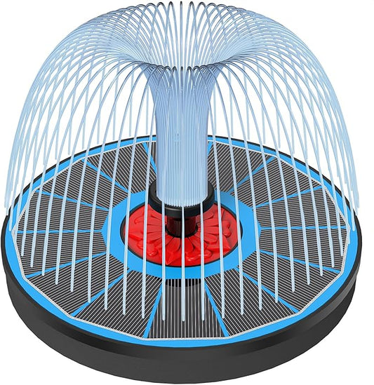Solar Fountain with Red Flower - Attract Birds - Upgrade 3.5W Solar Bird Bath Fountains, Solar Powered Water Feature Fountain Pump with 7 Nozzles for Hummingbirds, Garden, Pool, and Pond