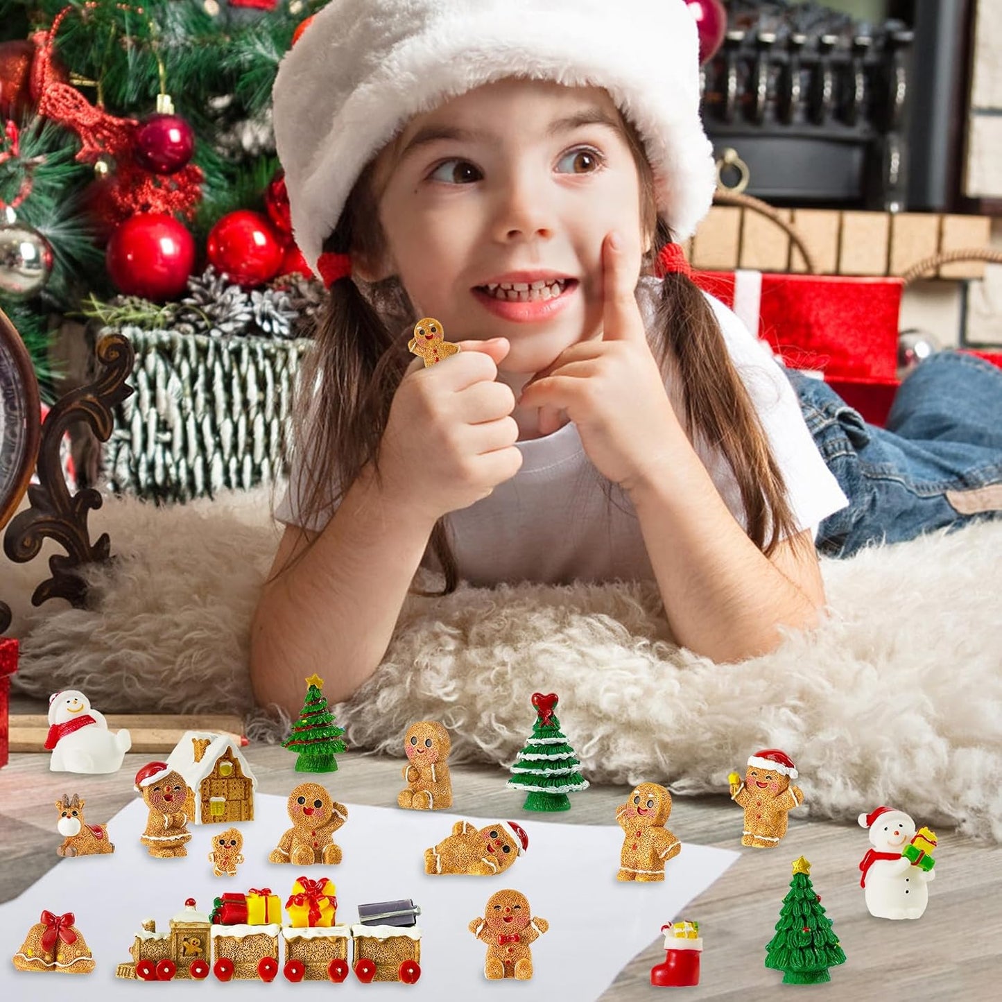 30 Pcs Mini Christmas Figurines Christmas Miniature Gingerbread Man for Fairy Garden and Snow Globes Christmas Decor