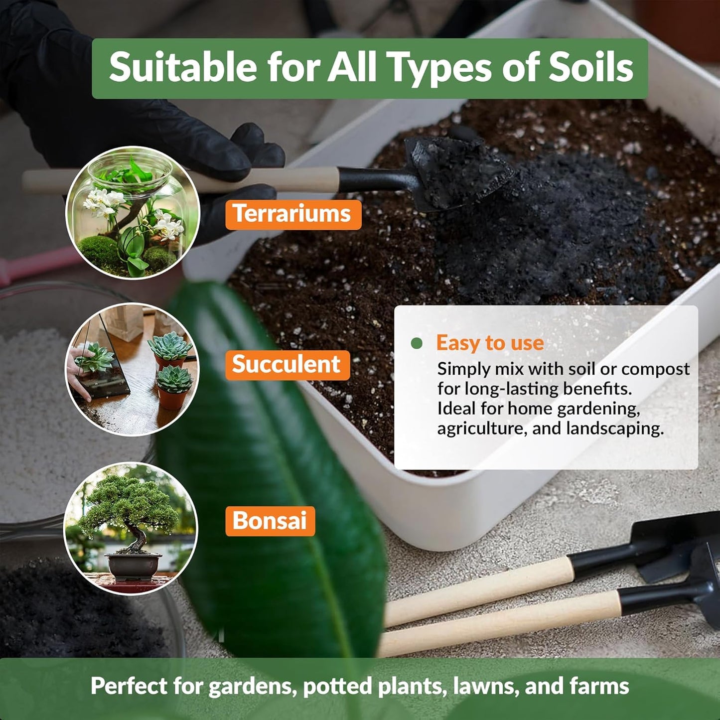 Premium Biochar Soil Enhancer – 100% Organic Charcoal Amendment for Improved Soil Health and Plant Growth (12 Quarts)