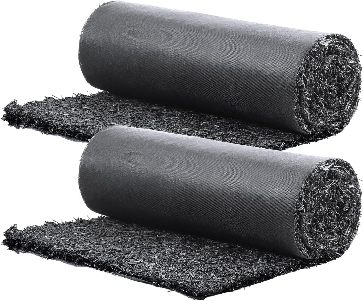 VEVOR 2-Pack Recycled Rubber Mulch Mat Roll,Permanent Mulch Walkway Pathway,Garden Edging Border for Plants, Vegetables & Flower Garden Barrier, Black Rubber Mulch for Landscaping Outdoor 8' x 2'
