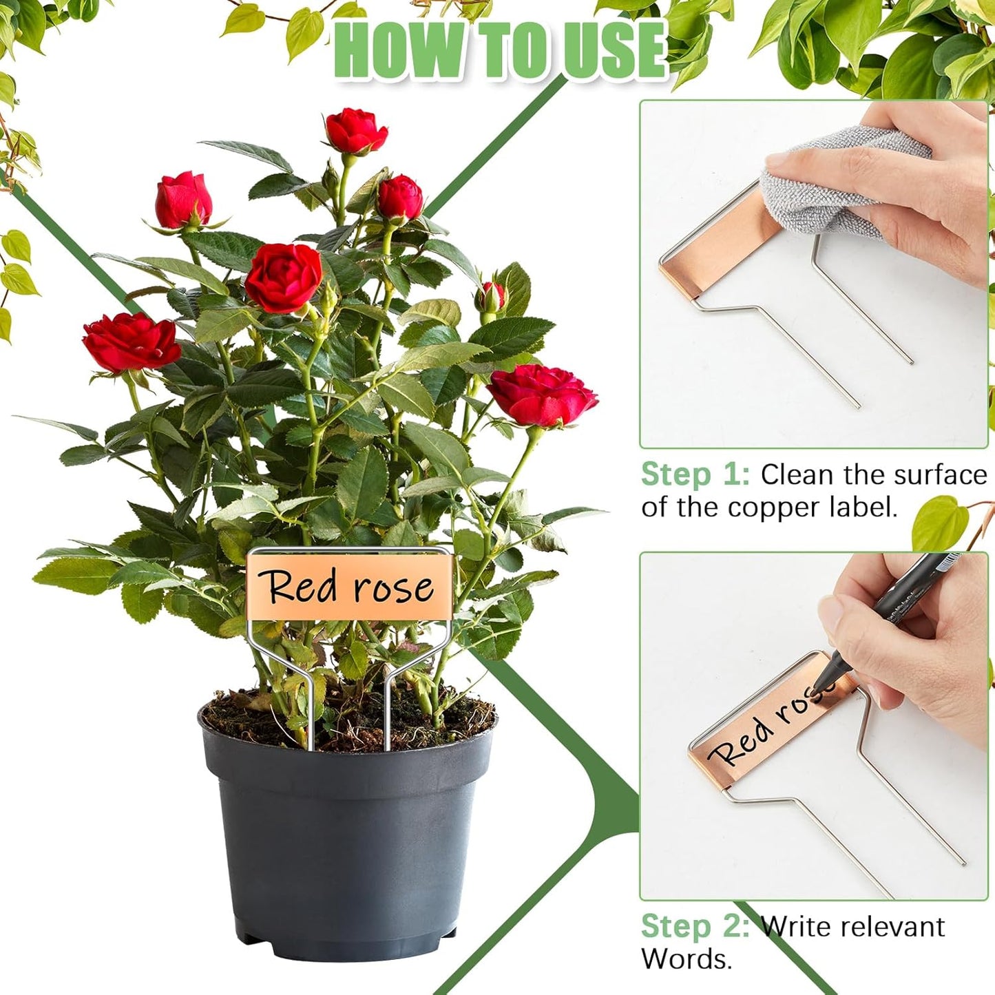 Moxweyeni 60 Pcs Metal Garden Tags Plant Labels for Garden Waterproof Plant Markers with 2 Permanent Pen Planting Nursery Tags Reusable Labels Stake for Plants(4 Inch)