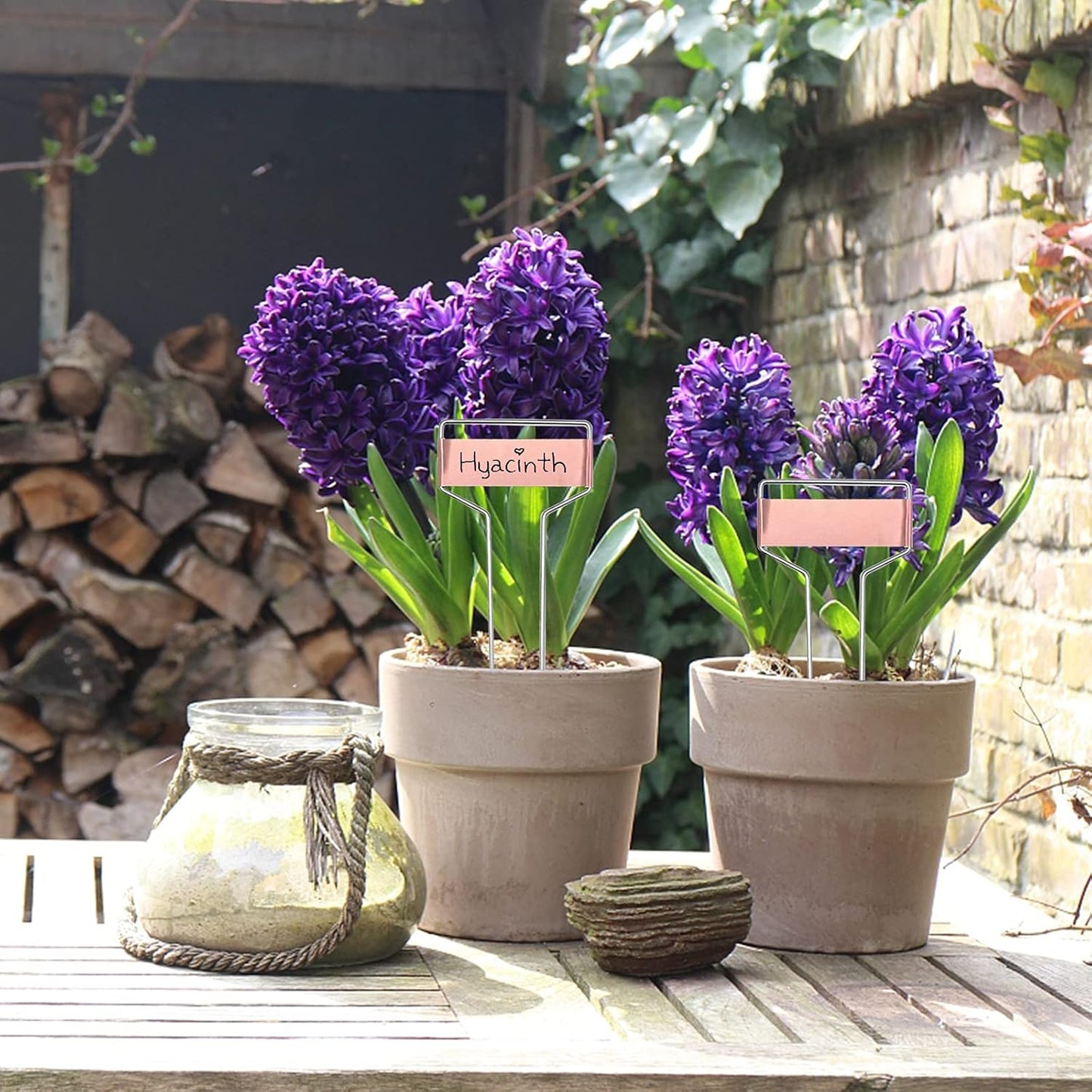 Wehhbtye 25 PCS 6 Inch Metal Plant Label Stakes-Copper Metal Plant Tags,High Copper Plate Plant Labels,Coppers Plant Tags with 1 Maker Pen for Flowers, Vegetables, Seedlings, Seed,etc