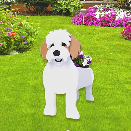 Karelian Bear Dog Planter Plant Pots,Cute Garden Dog Flower Planter,Dog Planters Birthday Gifts for Women,Office,Indoor/Outdoor Decor（9.45 * 8.15 * 13.39in）