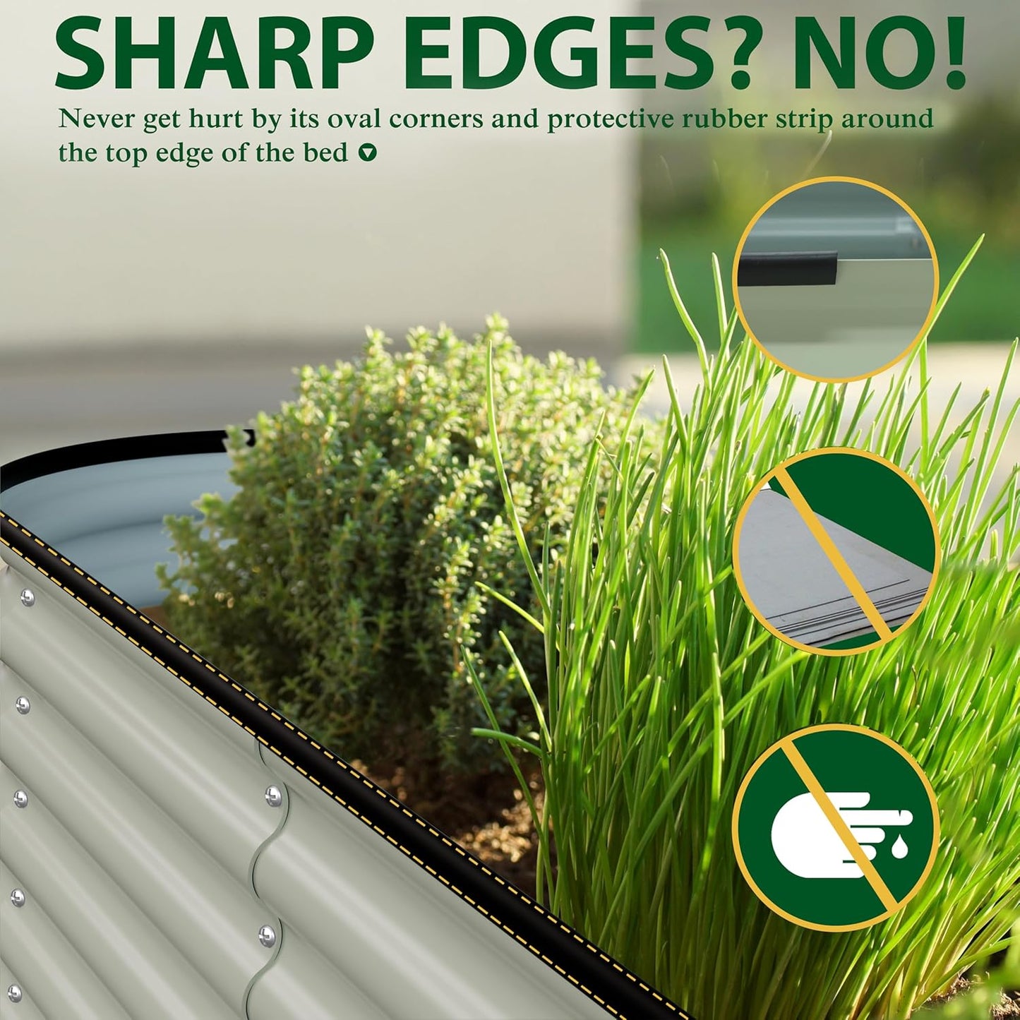 MUPATER 24''H Raised Garden Bed, Galvanized Raised Garden Bed with 3 Aluminum Support Rods, 8x4FT Modular Raised Planter Box Outdoor for Vegetables, Mutli in 1 Metal Garden Bed, Beige