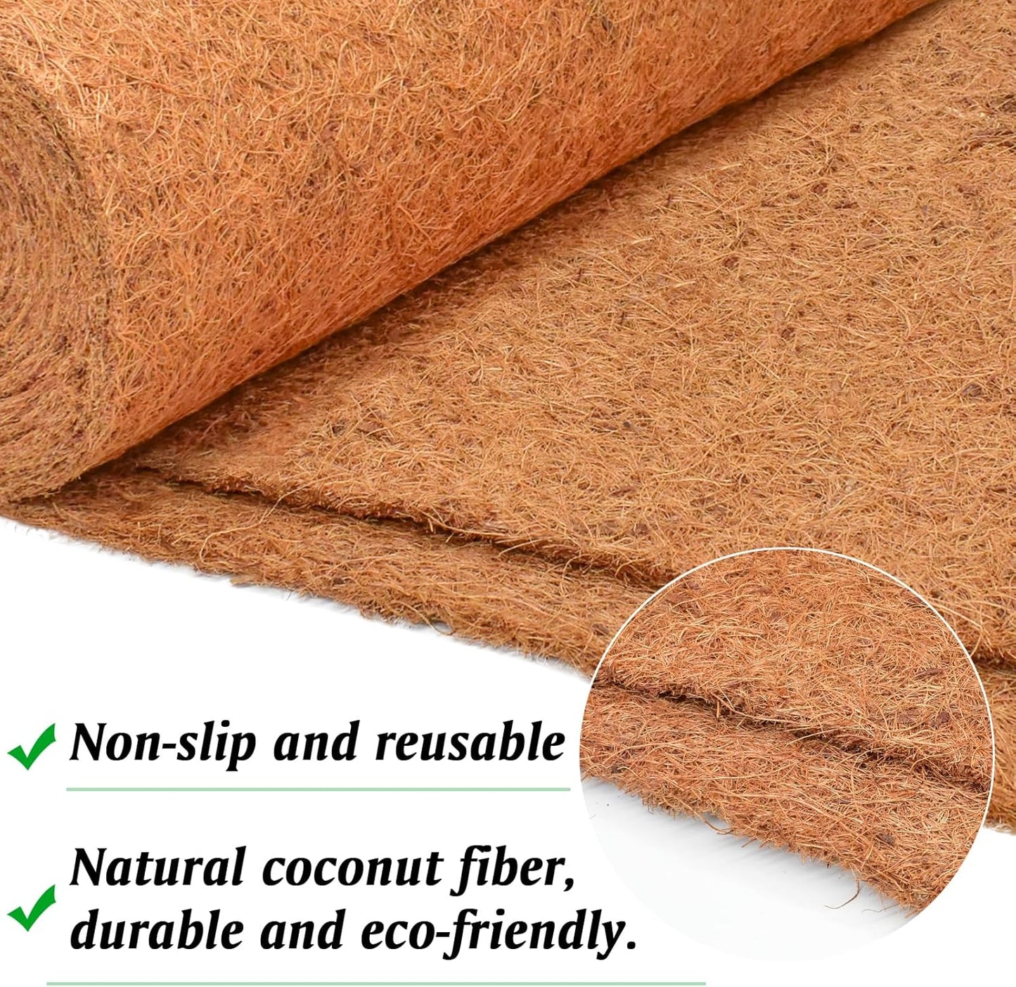 4 Pack Thickened No Slip Ice and Snow Carpet-16×118x0.28 Inch Natural Coconut Fiber Carpet Mat Walking Safety, Winter Walkway Carpet Runner for Front Door Hallway Stairs Outdoor Patio Porch Garden