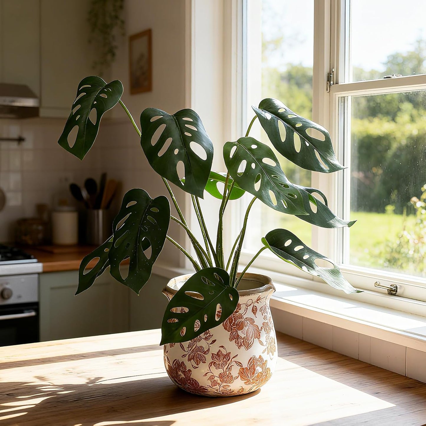 Newtay 6 Inch Ceramic Plants Pots Vintage Ceramic Flower Planters Crackle Glaze Finish Flower Pots Decorative Floral Vintage Planters for Living Room Garden Home Decor Gifts(Fresh)