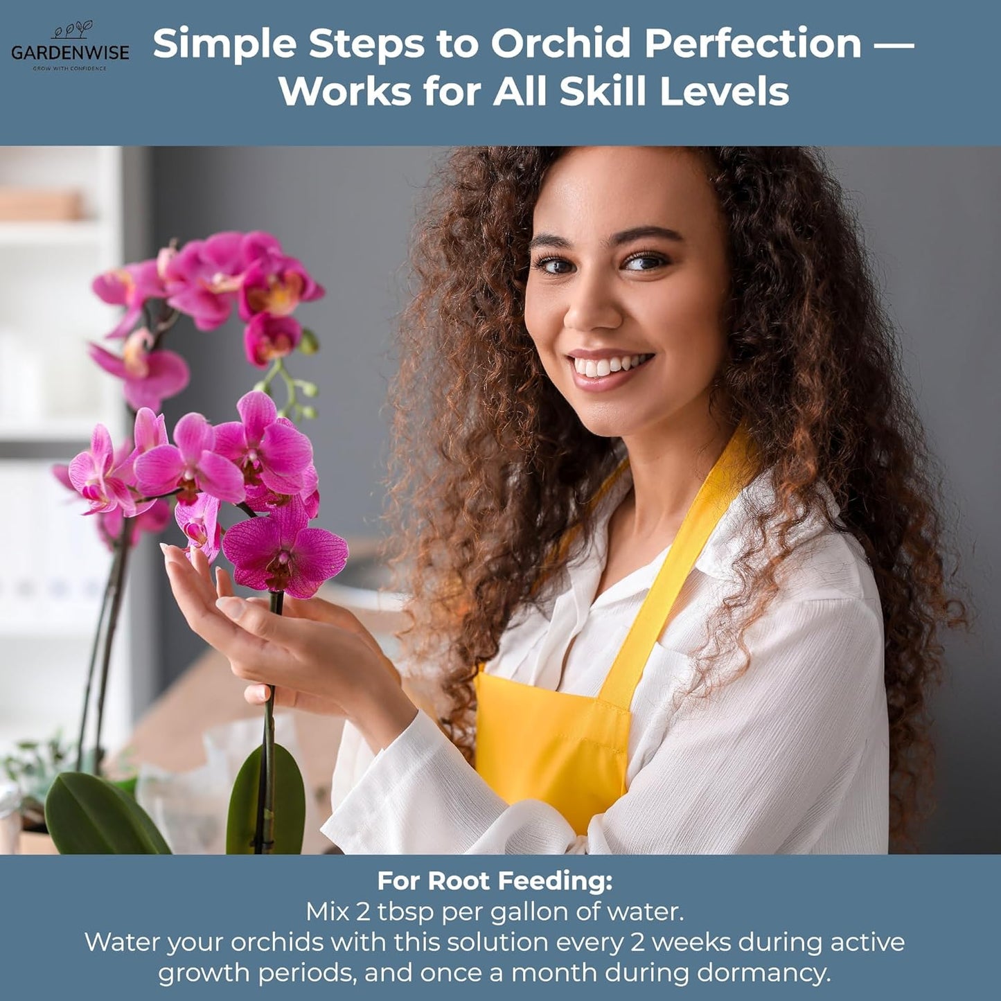 Liquid Orchid Fertilizer Concentrate 3-1-2 with Micronutrients Orchid Care Made Easy (8 OZ)