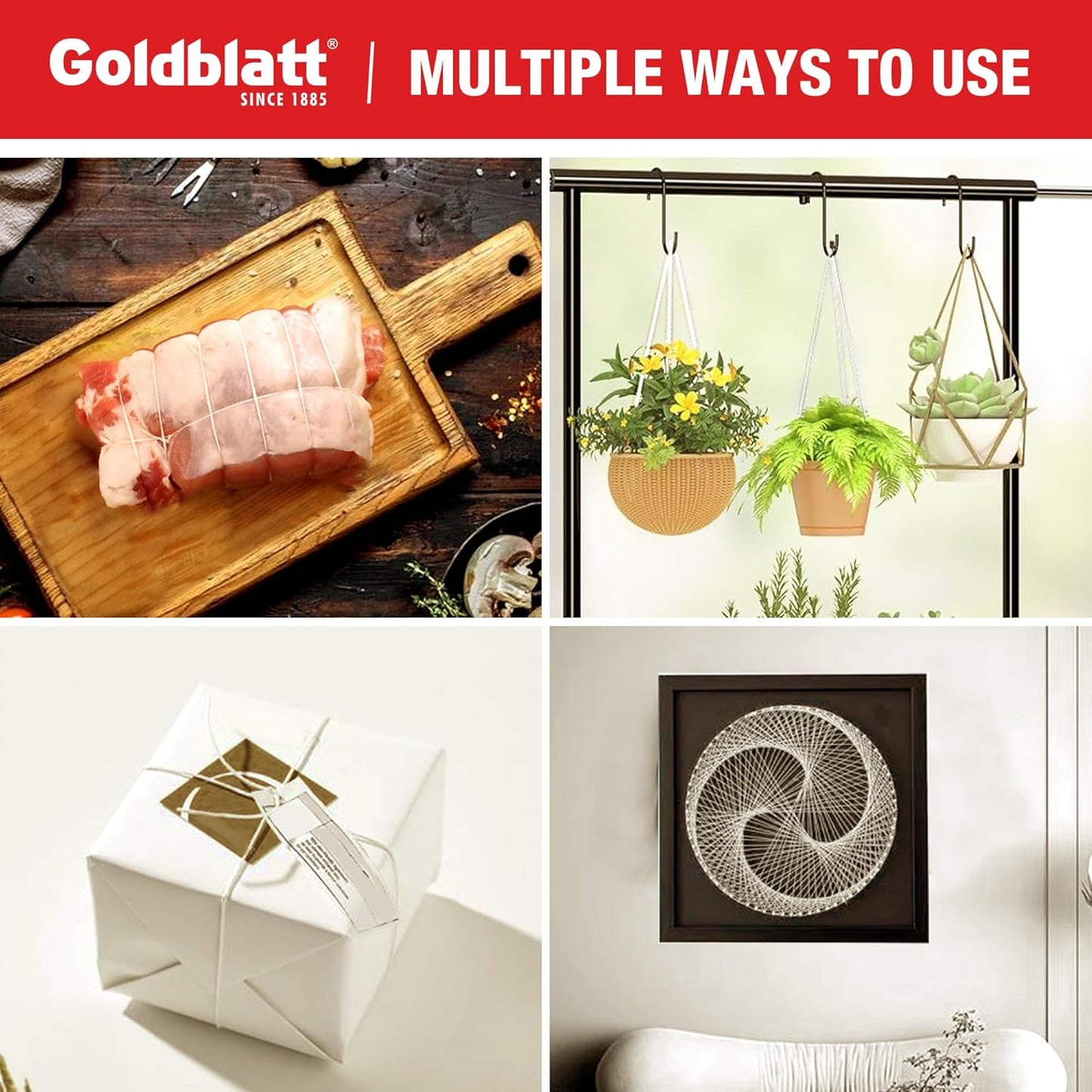 Goldblatt Mason Line, 500 Feet #18 Braided Nylon String, Perfect for Gardening or Masonry