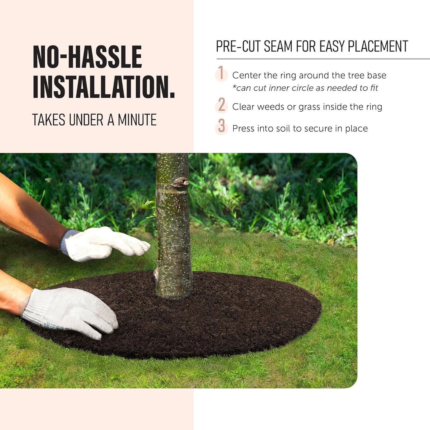 Rubberific 36" Recycled Rubber Mulch Tree Ring Easy Install Looks Like Real Mulch 5 Pack - Brown