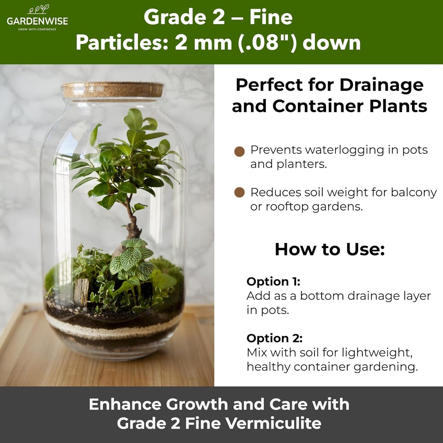 Organic Fine Vermiculite for Indoor Gardening Plants and Mushrooms – Enhances Soil Aeration, Seed Germination, Rooting Cuttings – Small Packages and Bulk (Vermiculite Grade 2 – Fine, 20 quarts)