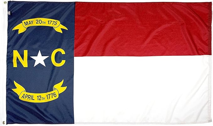 FlagSource North Carolina Nylon State Flag, Made in the USA, 3x5'
