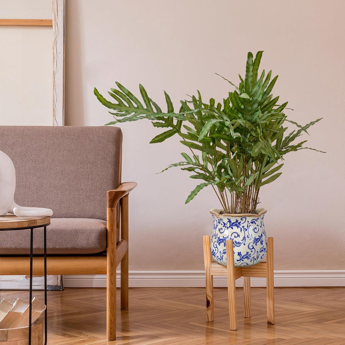 Newtay 6 Inch Ceramic Plants Pots Vintage Ceramic Flower Planters Crackle Glaze Finish Flower Pots Decorative Floral Vintage Planters for Living Room Garden Home Decor Gifts(Chinoiserie)