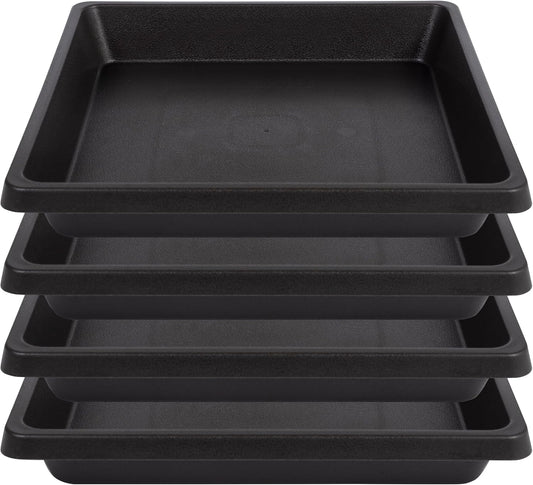 Square Plant Saucer 6 Inch 4 Pack 8 10 12 14 16 18 20 inch Plant Drip Trays, Plant Trays for Pots, Plant Saucers for Indoors and Outdoors, Durable No Holes, Water Catcher Tray for Flower pots