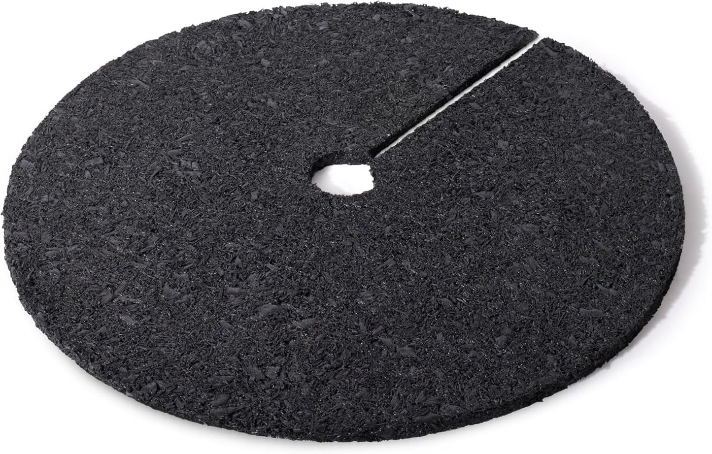 Rubberific 36" Recycled Rubber Mulch Tree Ring Easy Install Looks Like Real Mulch 1 Pack - Black