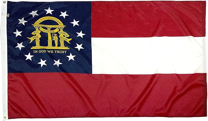 FlagSource Georgia Nylon State Flag, Made in the USA, 3x5'
