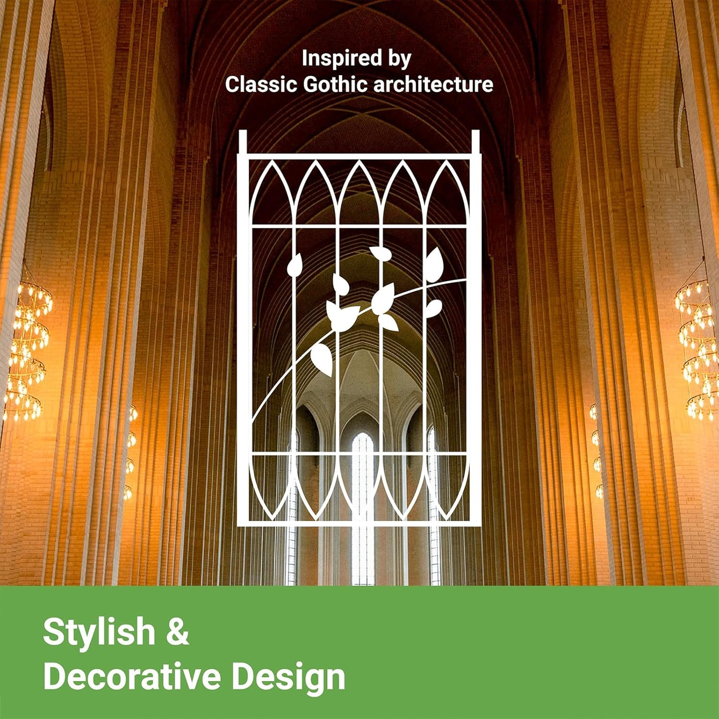 Metal Garden Arbor, 104.3” Tall Wrought Iron Archway for Climbing Plants & Flowers, British-Style Garden Trellis (Silver)