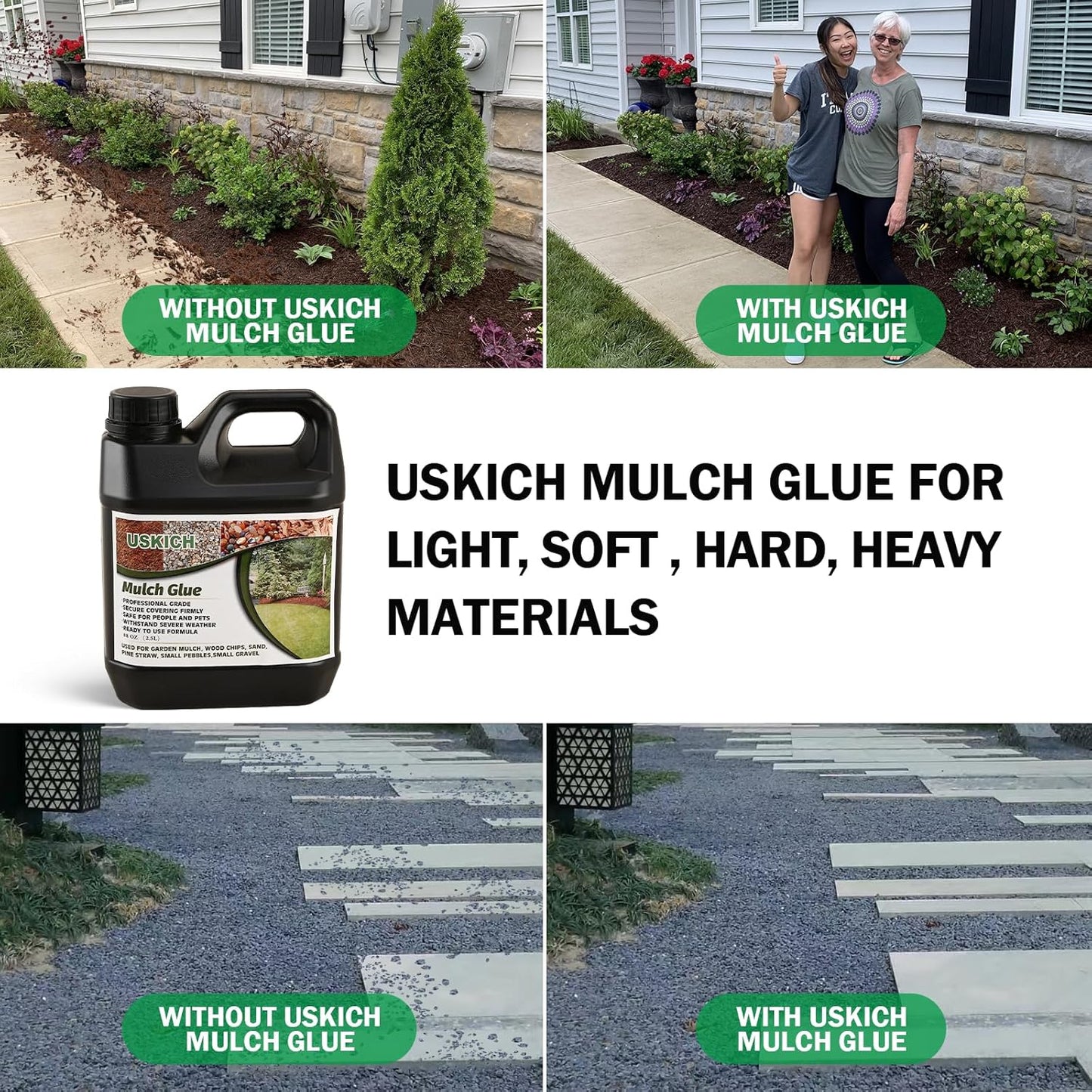 Mulch Glue for Landscaping, 88 0Z Rock Glue,Fast-Dry No-Toxic Long-Lasting Strong Pebble Binder, Pine Straw for Outdoor, Mulch Lock for Cypress, Lawn, Garden,Landscape Edging