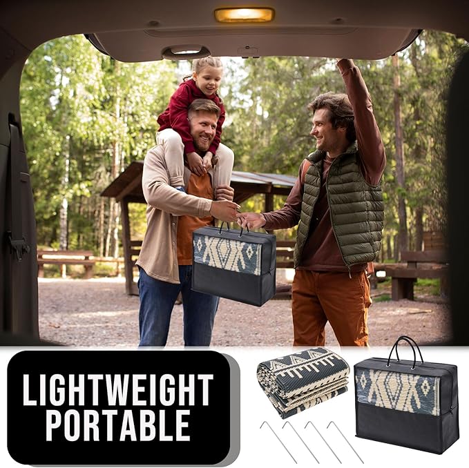 OLANLY Outdoor Rug Waterproof 9x12 ft, Reversible Outdoor Plastic Straw Rug, Boho Patio Rug, Indoor Outdoor Carpet, RV Mat Outside for Patio, Camp, Picnic, Balcony, Deck, Backyard, Black & Beige