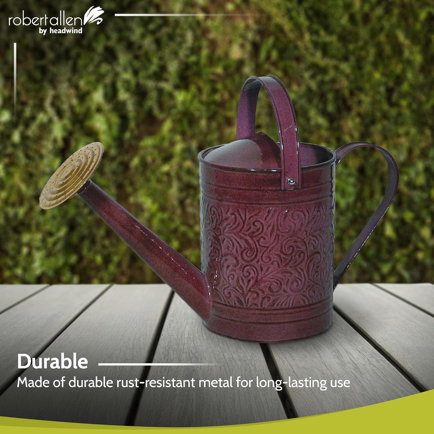 Robert Allen MPT01185 Metal Watering can, 1 Gallon, Stormy Purple