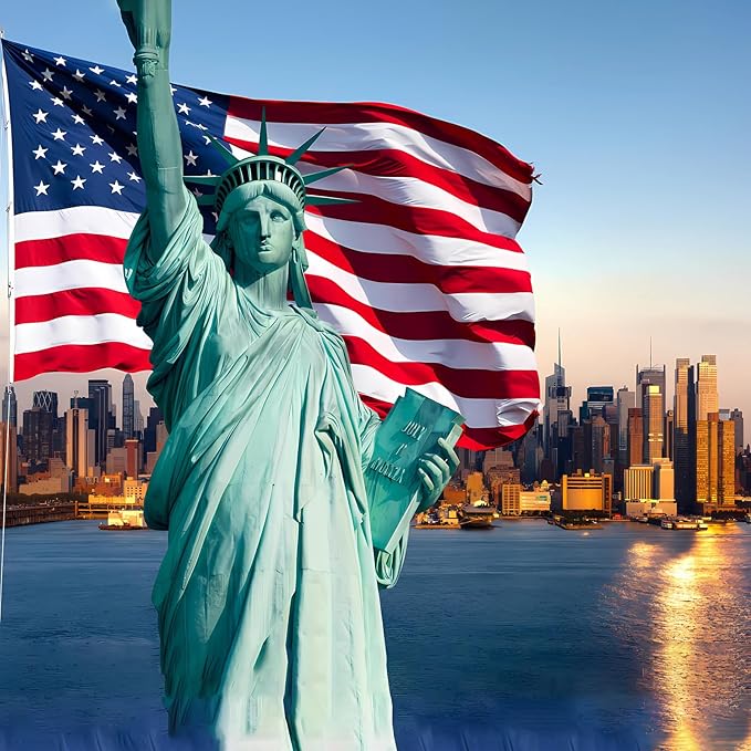 AZCOVER American Flag 12x18 FT Luxury Us Flag for Outside Made in USA Heavy Duty Nylon American Flags for Outdoor with Embroidered Stars Sewn Stipes and Brass Grommets All Weather Lasting United