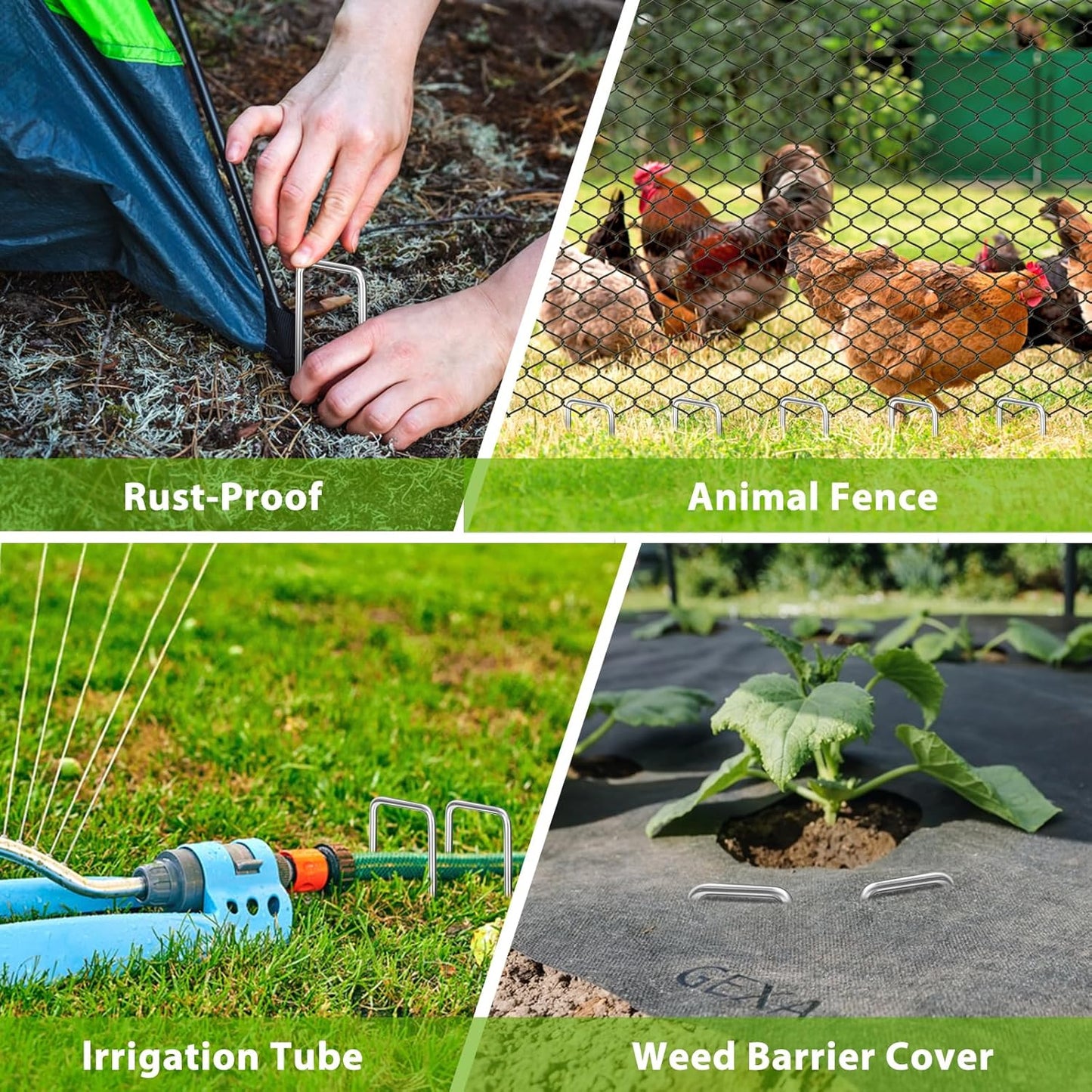 Landscape Staples 12 Inch, 25 Pack 8 Gauge Galvanized Garden Staples U-Shaped Landscape Stakes, Heavy Duty Ground Stakes for Outdoor Decorations, Weed Barrier Fabric, Irigation Tubing, Tent