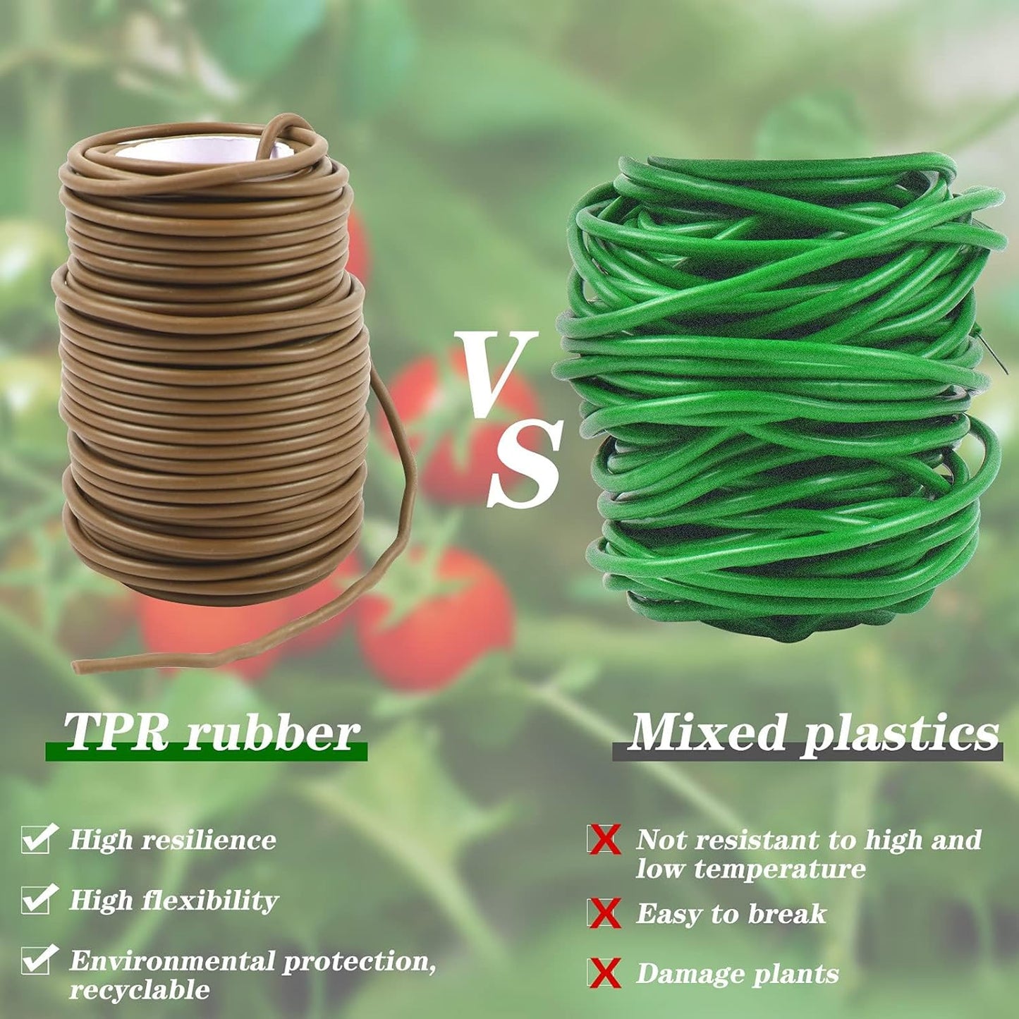 Decoroca Soft Plant Ties for Support - 65.6' Reusable Waterproof Plant Wire, 3.5mm Garden Twist, Office Organization and Decoration Binding（1pc/Brown）