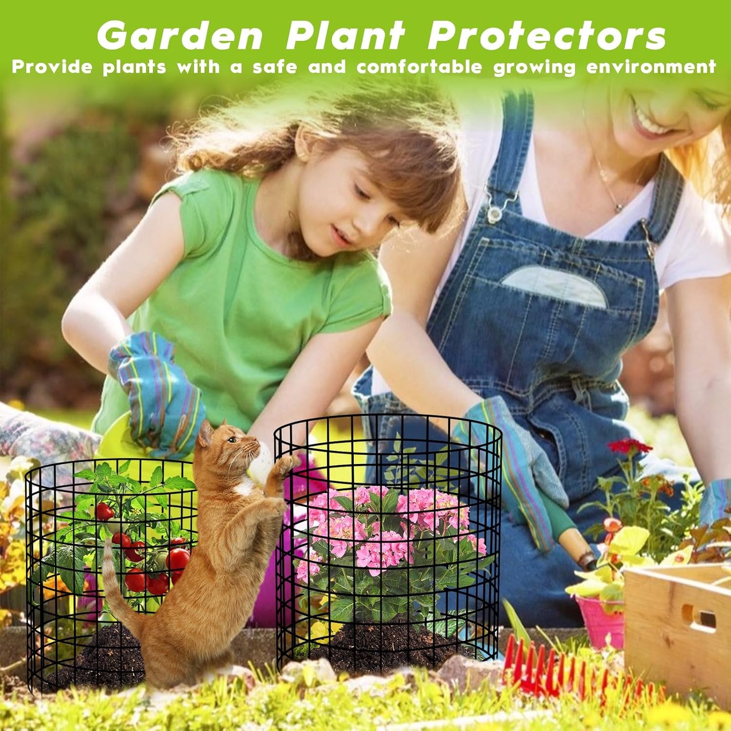 10 Pack Plant Protector from Animals, 30 PCs 12'' x 12'' Metal Mesh Wire Plant Protector for Outdoor Garden Flower Vegetable, Plant Cages to Keep Animals Out