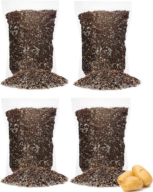 Premium Organic Potting Soil - 20 Quart - The Ideal Growing Medium for Delicious and Nutritious Homegrown Potatoes (4 Bags of 5 Quart)
