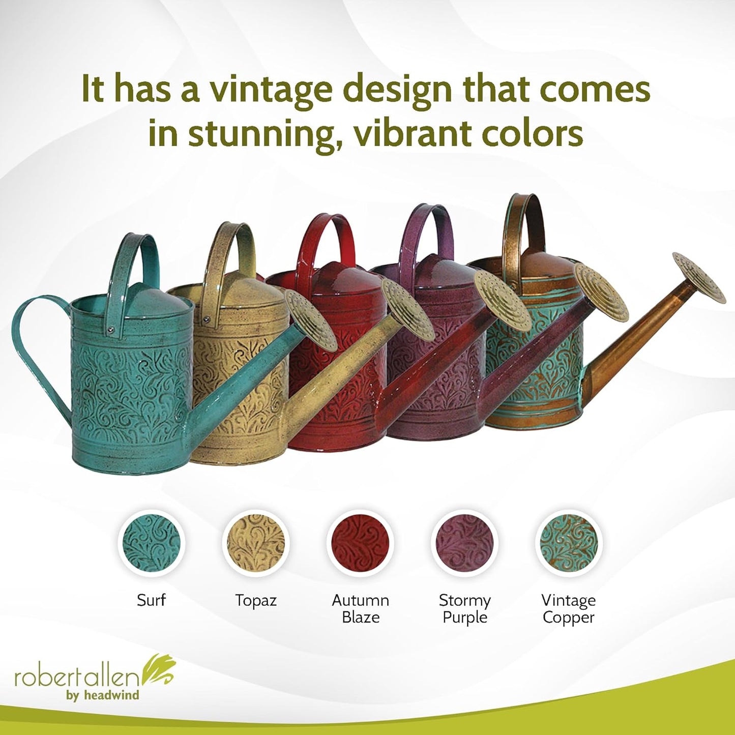 Robert Allen MPT01185 Metal Watering can, 1 Gallon, Stormy Purple