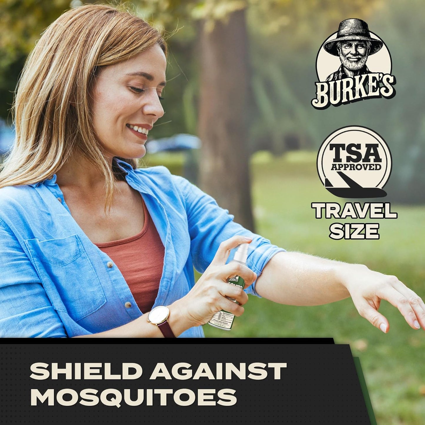 Burke's Natural Mosquito Repellent, DEET Free Mosquito Spray for Outdoor & Travel, 3 oz (90mL)