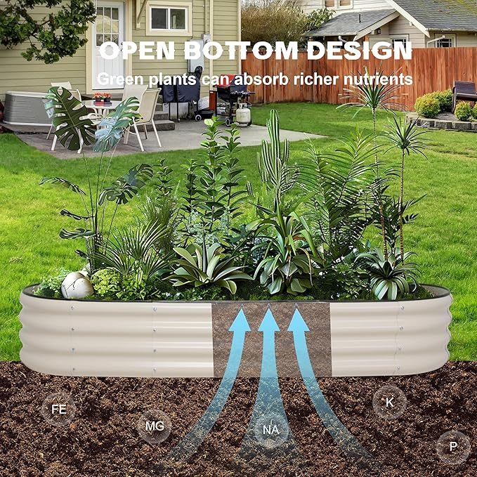 Galvanized Raised Garden Bed Kit Outdoor Metal Garden Planter Box for Backyard Gardening, Planting Vegetables, and Patio (70.8"x23.6"x11.8")