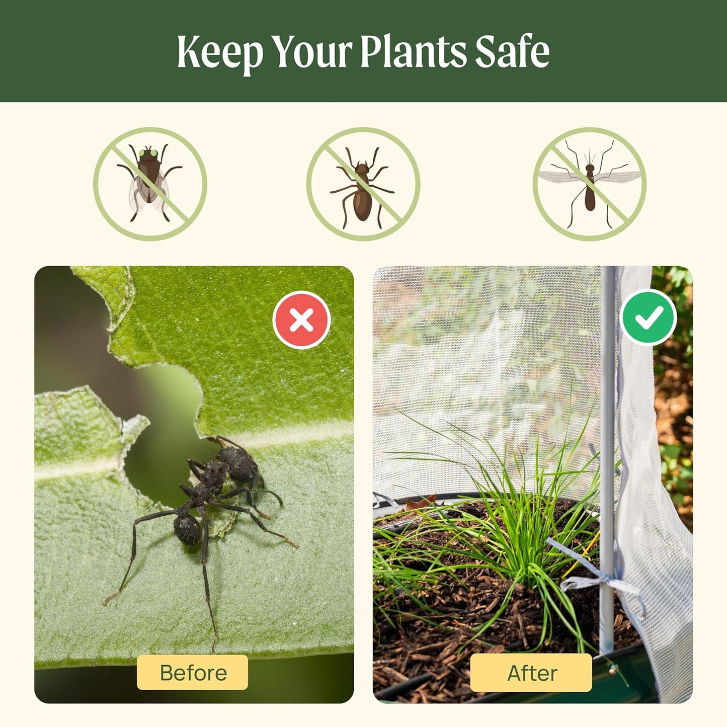 Vego garden Cover System for 2.0' x 6.0' Elevated Rolling Garden Bed-S Series